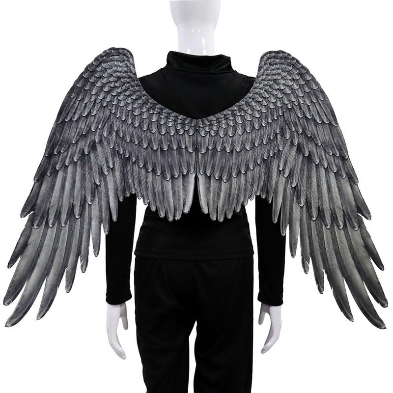 Himine Non-Woven Fabric Festive Party Angel Wings Suitable for Men and Women Decorative Wings (Black) - Image 2
